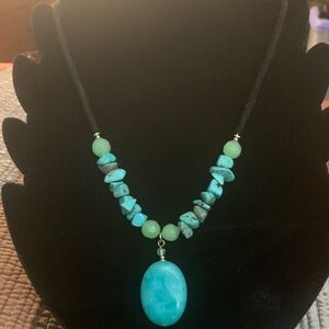 Turquoise and Green Beaded Necklace